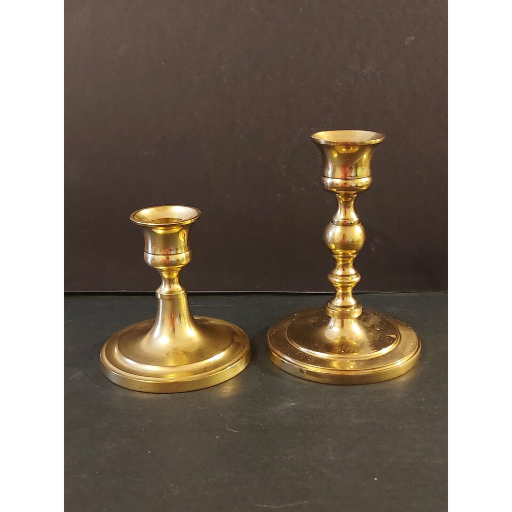 Pair of brass candlestick holders